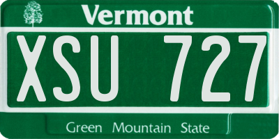VT license plate XSU727