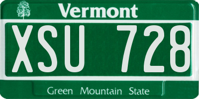 VT license plate XSU728