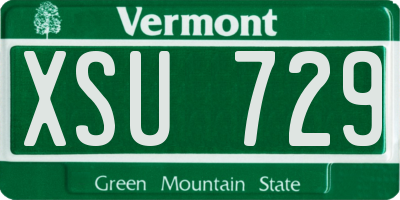 VT license plate XSU729