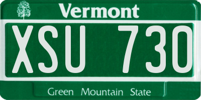 VT license plate XSU730