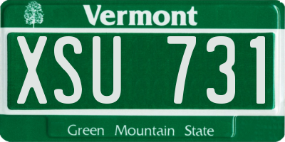 VT license plate XSU731