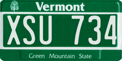 VT license plate XSU734