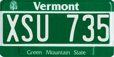 VT license plate XSU735