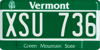 VT license plate XSU736