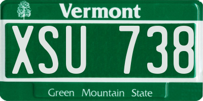 VT license plate XSU738