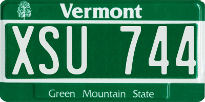 VT license plate XSU744