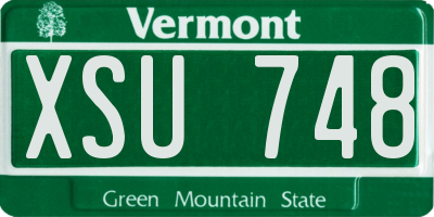 VT license plate XSU748