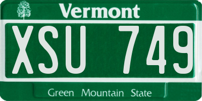 VT license plate XSU749