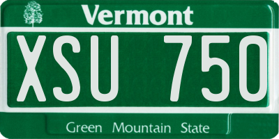 VT license plate XSU750