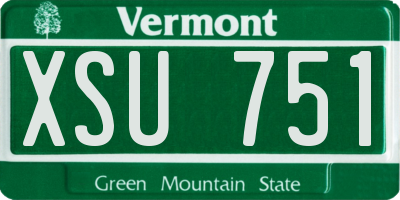 VT license plate XSU751