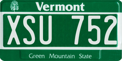 VT license plate XSU752
