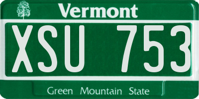 VT license plate XSU753