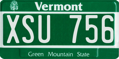 VT license plate XSU756