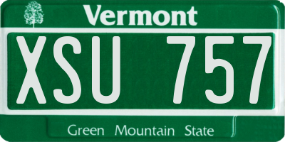 VT license plate XSU757