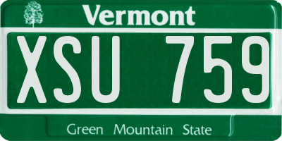 VT license plate XSU759