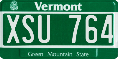 VT license plate XSU764