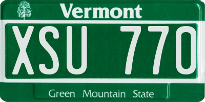 VT license plate XSU770
