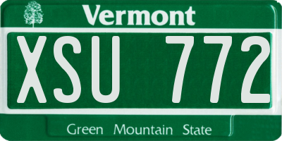 VT license plate XSU772