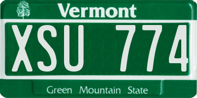 VT license plate XSU774