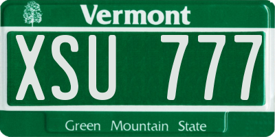 VT license plate XSU777