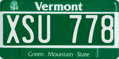 VT license plate XSU778