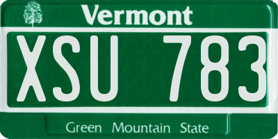 VT license plate XSU783
