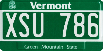 VT license plate XSU786