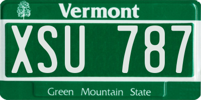 VT license plate XSU787