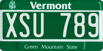 VT license plate XSU789