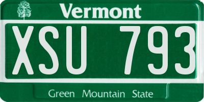 VT license plate XSU793