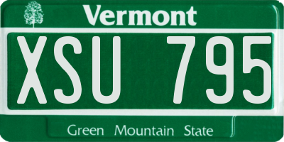 VT license plate XSU795