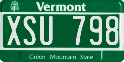 VT license plate XSU798