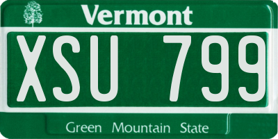 VT license plate XSU799