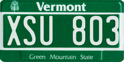 VT license plate XSU803