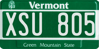 VT license plate XSU805