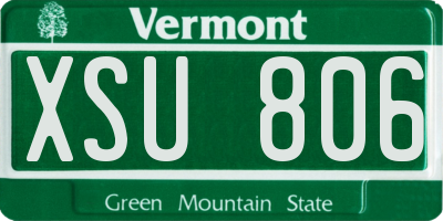 VT license plate XSU806