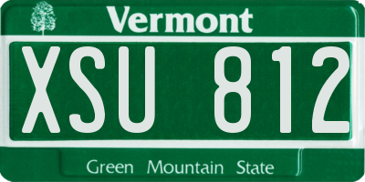VT license plate XSU812