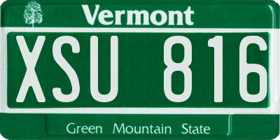 VT license plate XSU816