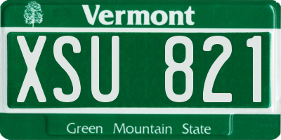 VT license plate XSU821