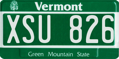 VT license plate XSU826