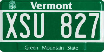 VT license plate XSU827