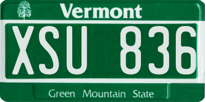 VT license plate XSU836