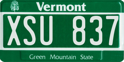 VT license plate XSU837