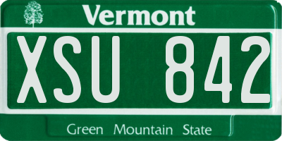 VT license plate XSU842