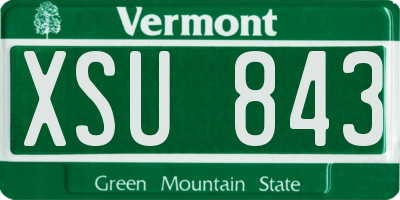 VT license plate XSU843