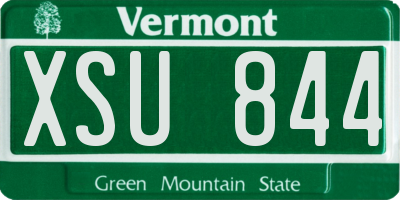 VT license plate XSU844