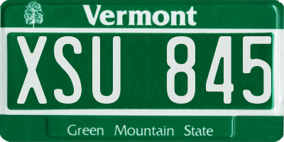 VT license plate XSU845