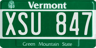 VT license plate XSU847