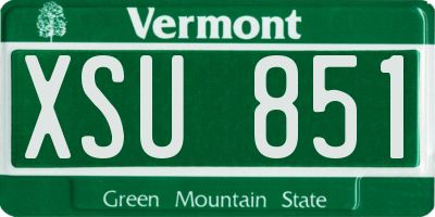 VT license plate XSU851