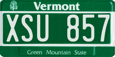 VT license plate XSU857